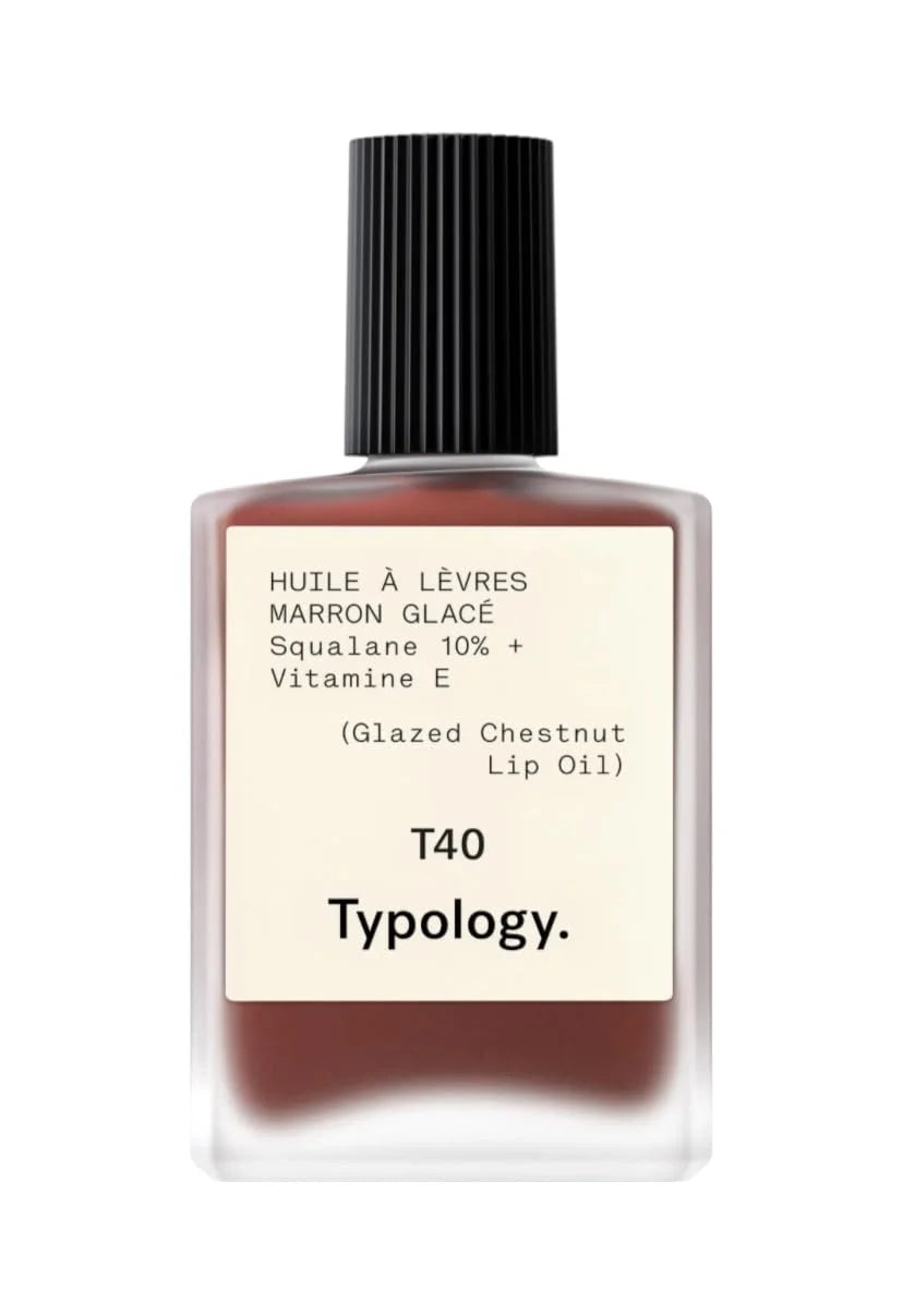 Typology T40 Glazed Chestnut Lip Oil, Moisturizing with 10% Squalane and Vitamin E Main image